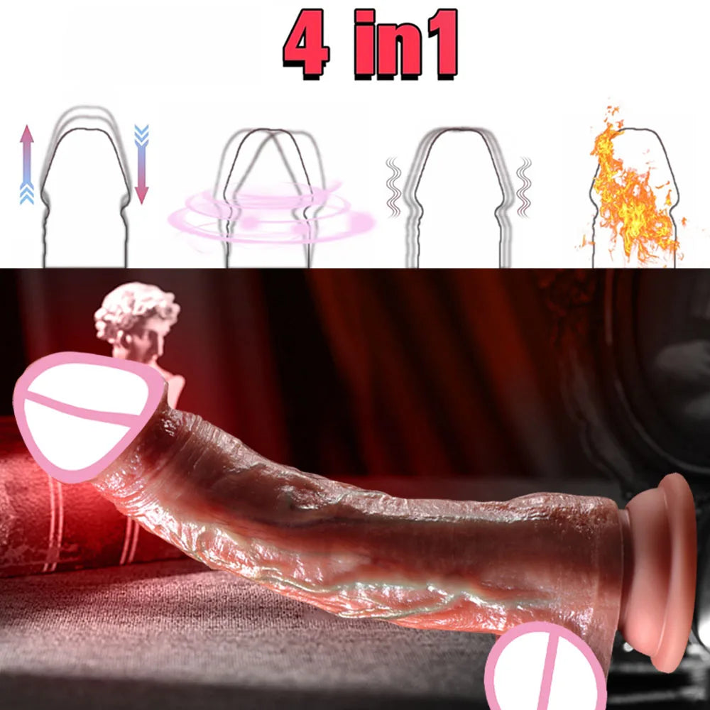 Heating Realistic Dildo with Remote Control