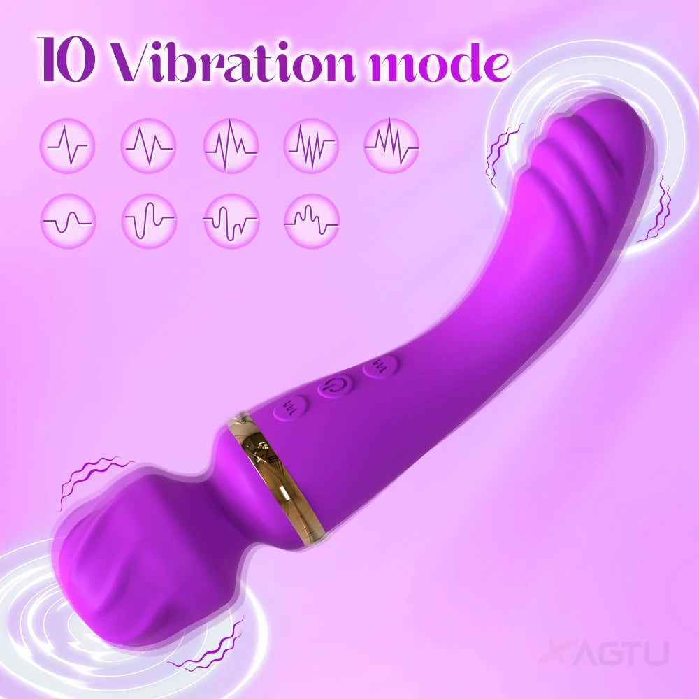 2-in-1 Wand for G-Spot Clitoris & Nipple Stimulation