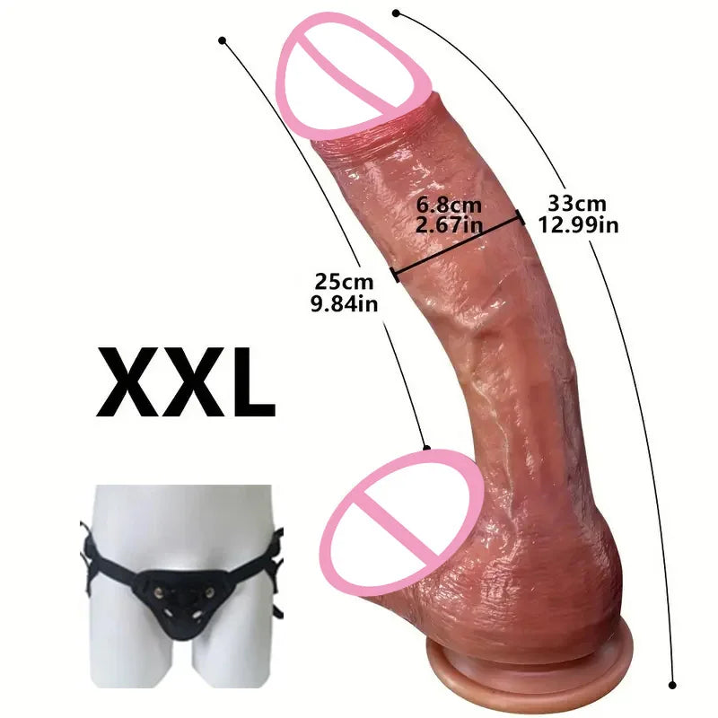 Long Realistic Huge Dildo with Butt Plug