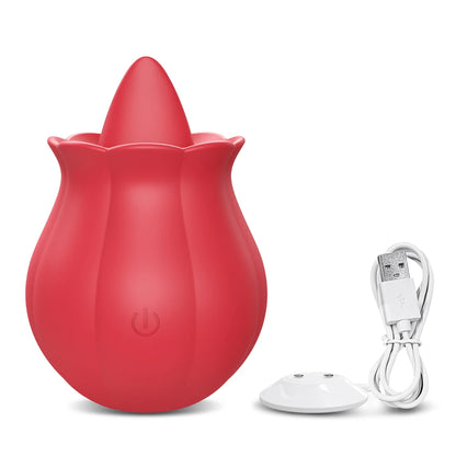 Tongue Licking Clitoral Vibrator with Nipple Stimulator for Women