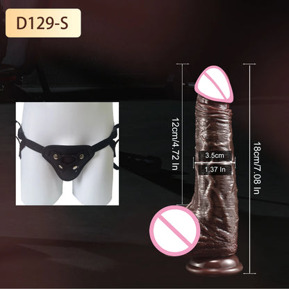 Realistic Dildo with Sliding Foreskin & Balls for Women, Lesbian & Anal Play