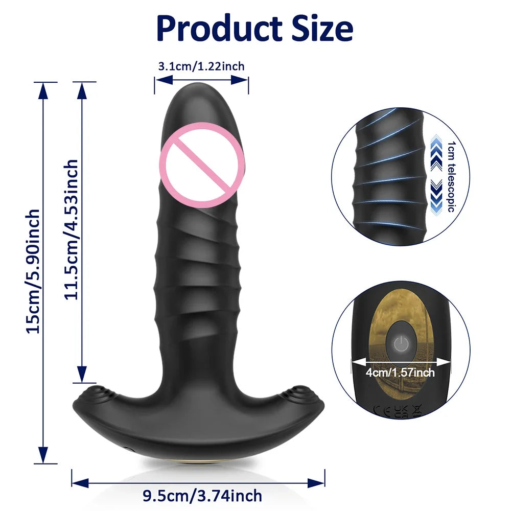 APP Control Thrusting Telescopic Prostate Massager