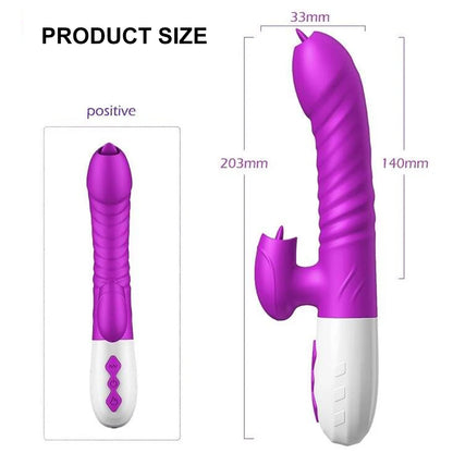 Fast Orgasm Vibrator Dildo with Licking Heating & Clit Suction