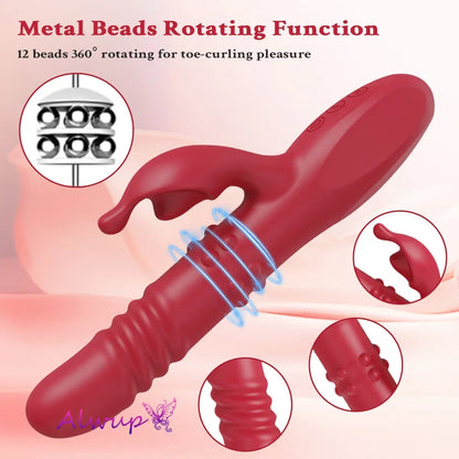 Rotating Rabbit Vibrator for G-Spot and Clitoral Stimulation