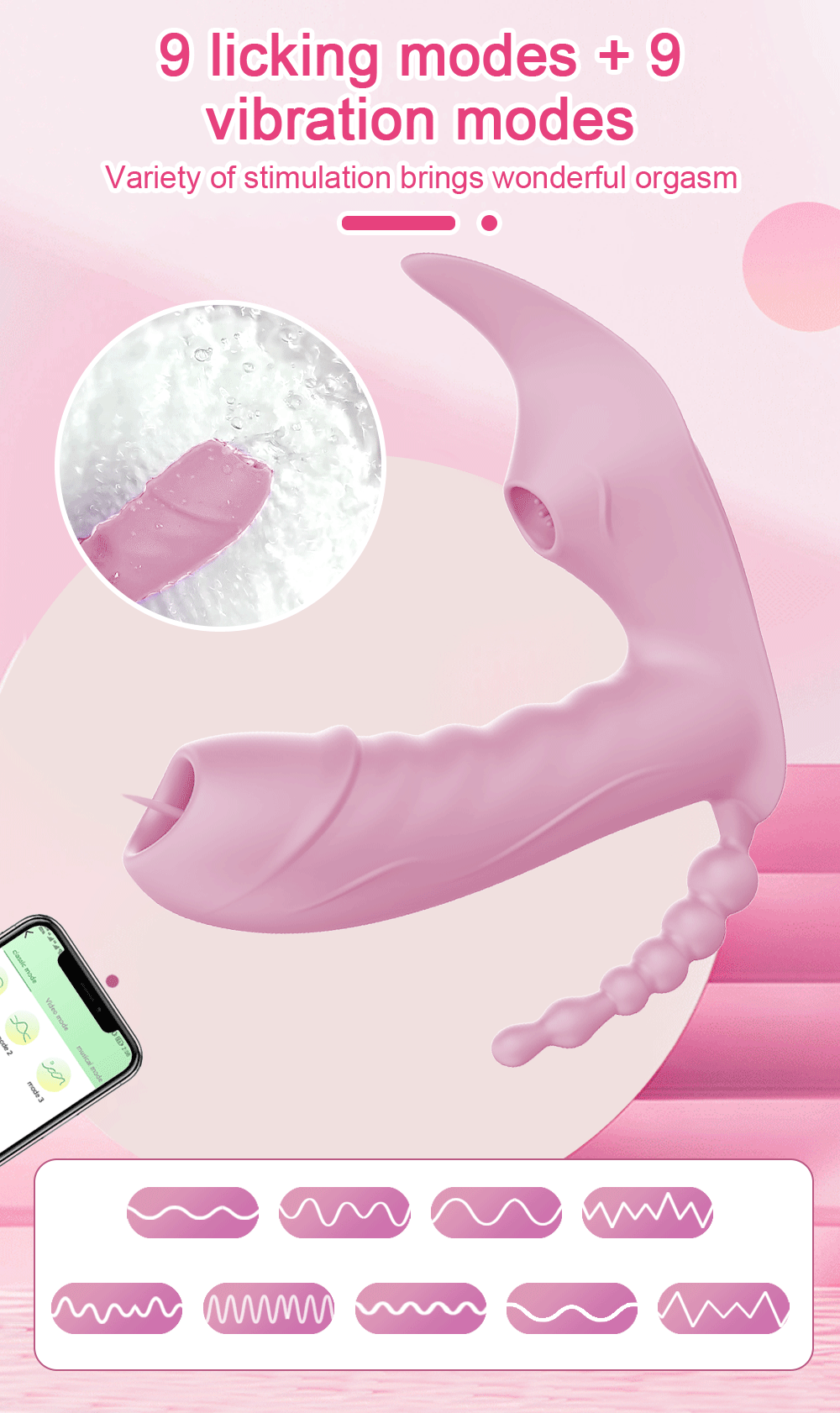 Bluetooth APP-Controlled 3-in-1 Dildo & Clit Sucker