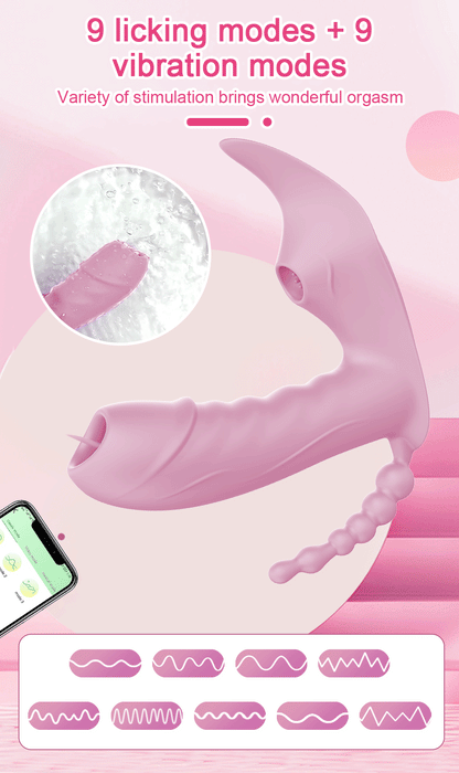 Bluetooth APP-Controlled 3-in-1 Dildo & Clit Sucker