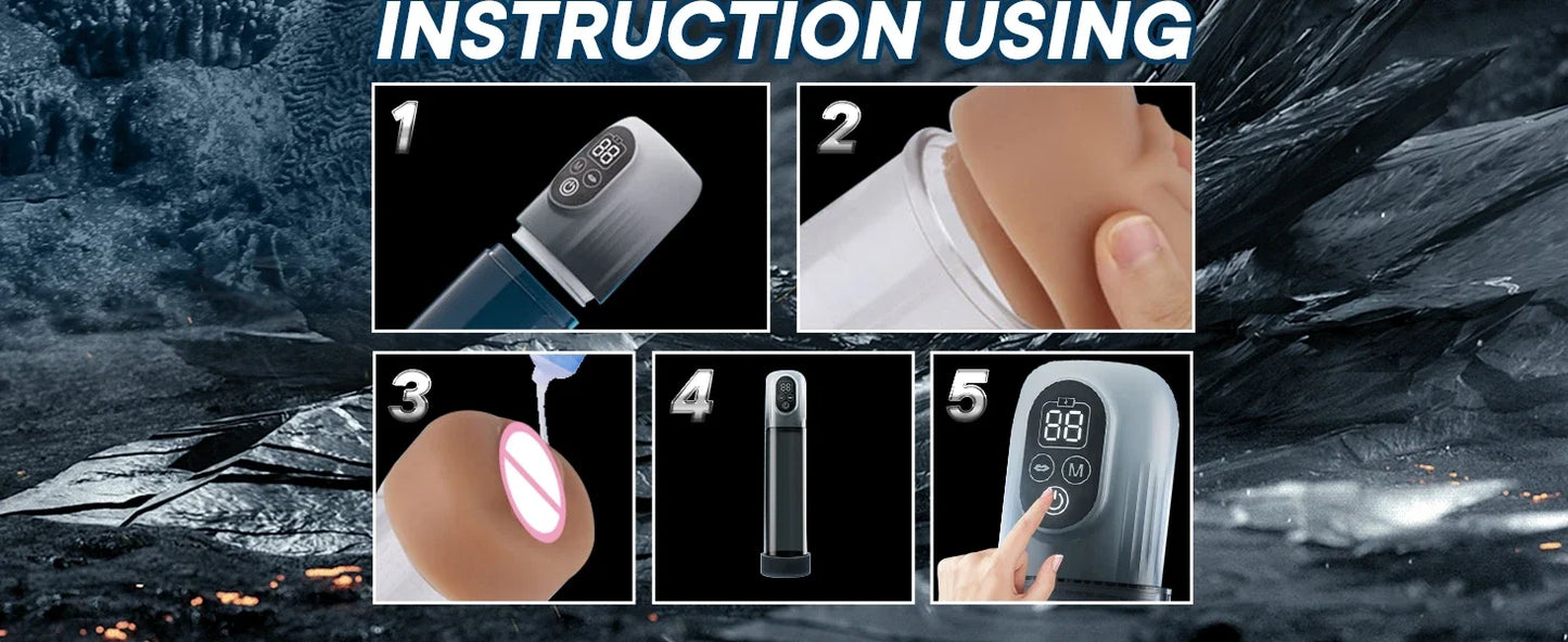 LCD Electric Penis Pump: 4 Training Pressure & 5 Suction Auto Modes