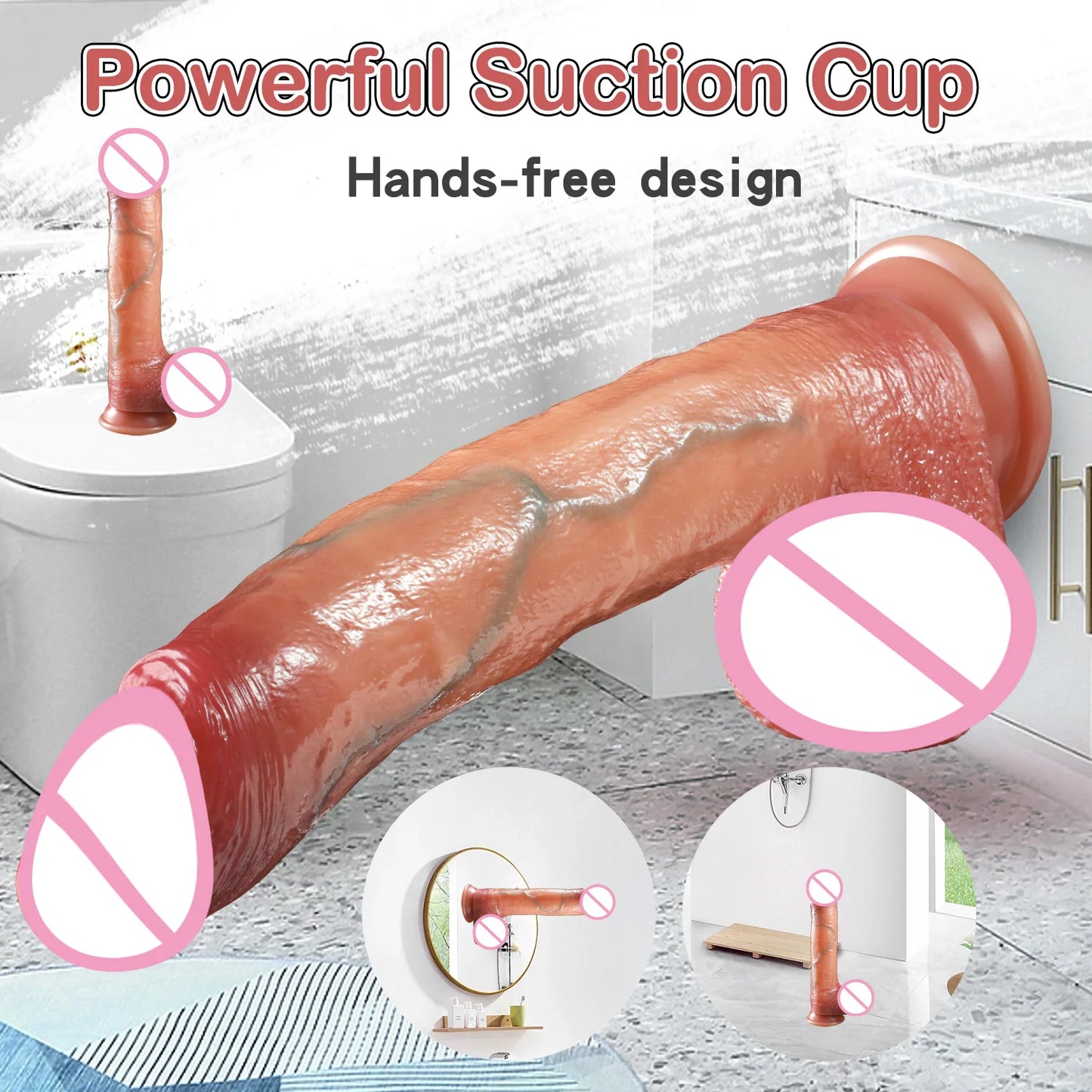 Realistic Sliding Foreskin Dildo with Testicles for Women & Strapon Play