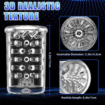 Telescopic Sucking Masturbator for Men with LCD Display & Rotating Blowjob