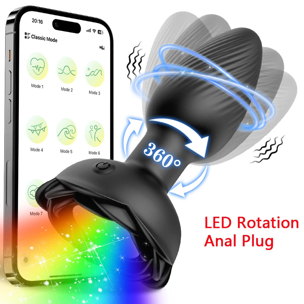 APP Control LED Vibrating Butt Plug