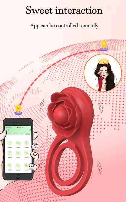 APP-Controlled Vibrating Cock Ring with Clit Stimulator