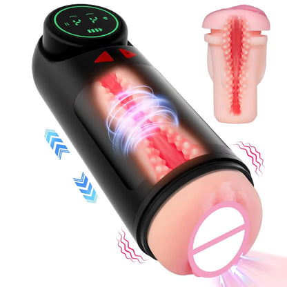 Realistic Vagina Automatic Male Masturbator with Thrusting & Sucking