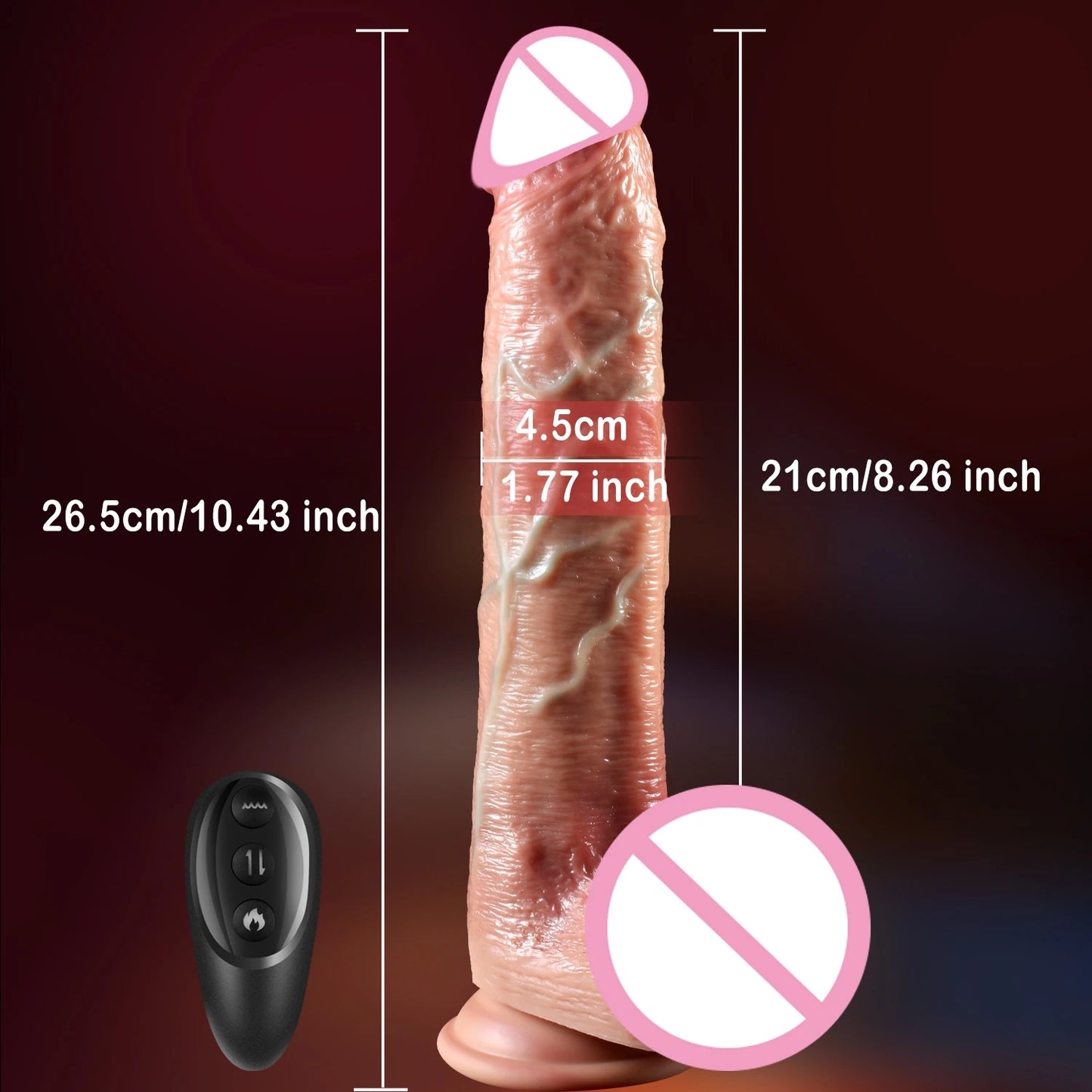 Telescopic Realistic Dildo with Big Penis & Anal Plug