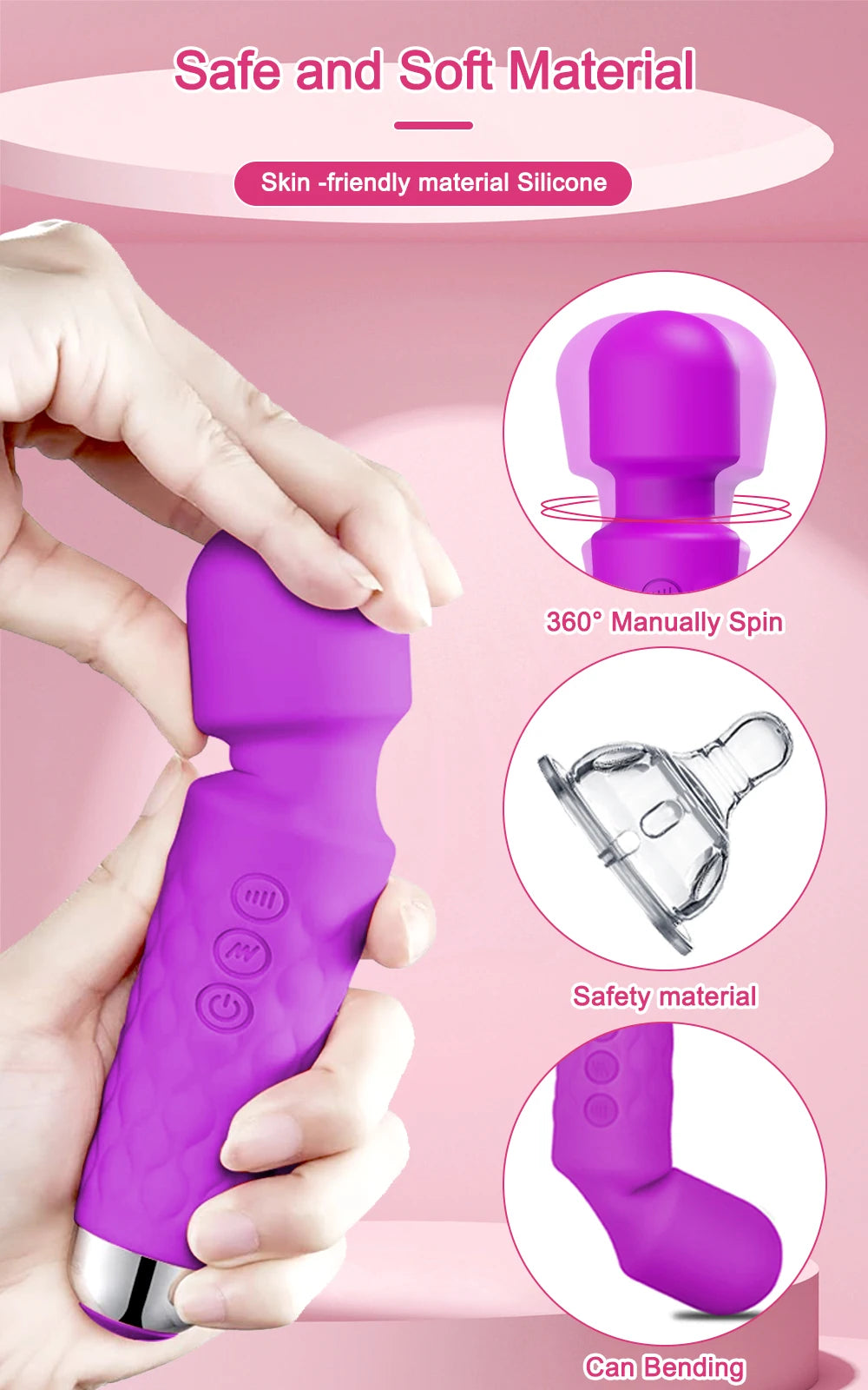 Wand Vibrator for Clitoral Breast & Nipple Massage