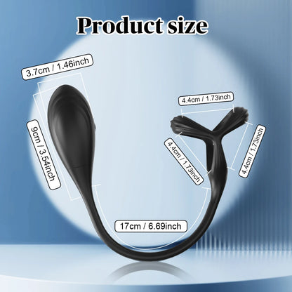 Remote Control Prostate Massager & Vibrating Butt Plug Cock Ring Combo