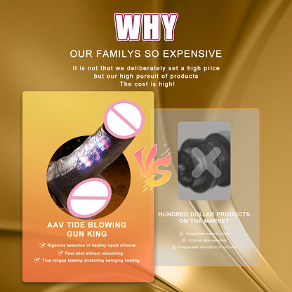 Black Heating Realistic Dildo for G-Spot Massage