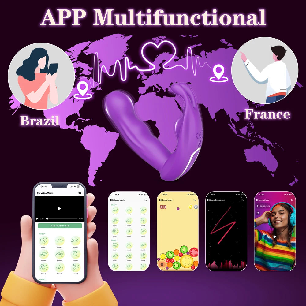 APP-Controlled Rabbit Panty Vibrator for G-Spot & Clit