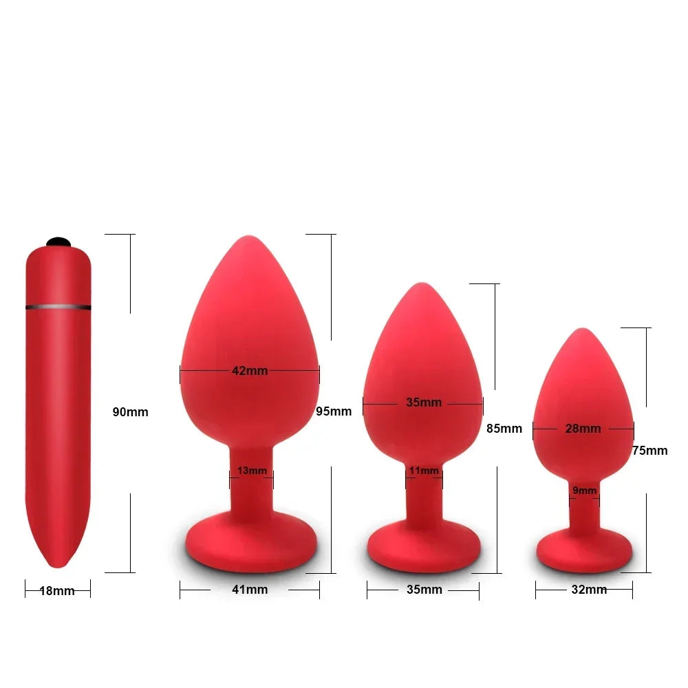 4pcs Soft Silicone Anal Plug Mini Erotic Butt Plug for Anal Toy Beginner Prostate Massager Sex Toy for Men Women Gay Couples