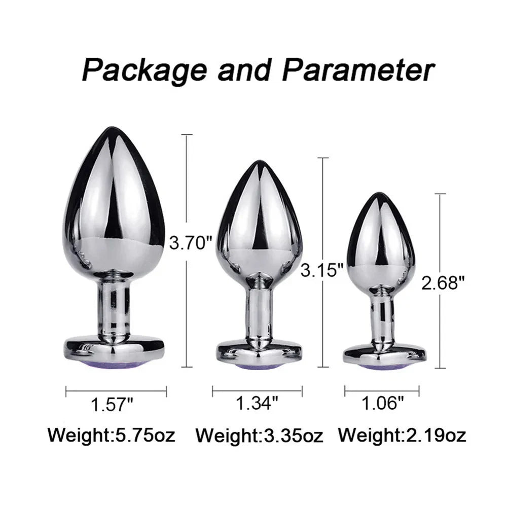 Diamond Metal Anal Plug Set