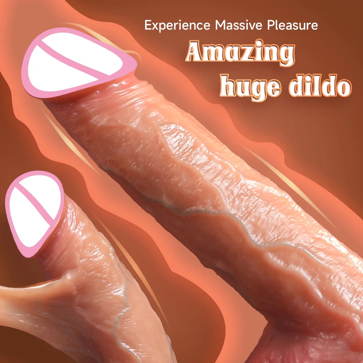 2-in-1 Sliding Foreskin & Ejaculating Dildo - for Realistic Penetration & Play