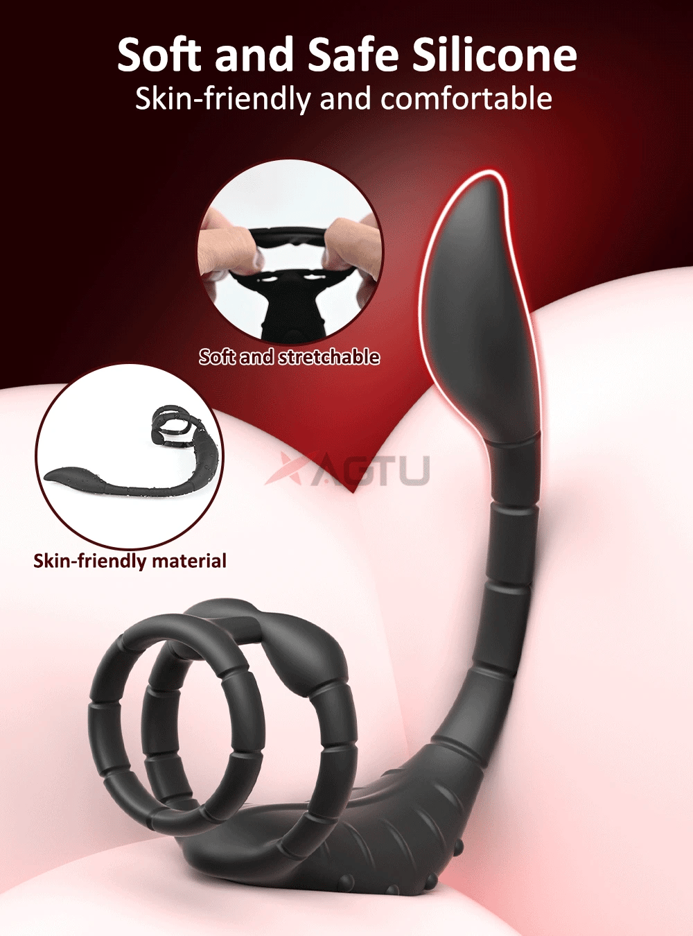 APP Control Cock Ring & Vibrating Butt Plug Prostate Massager Combo