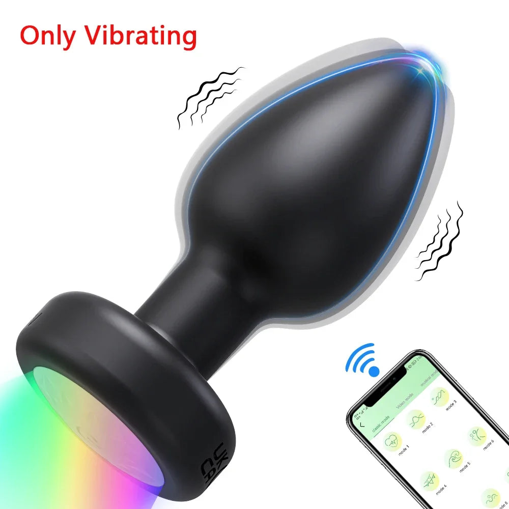360° Rotation APP Butt Plug with LED & Wiggle Prostate Massager