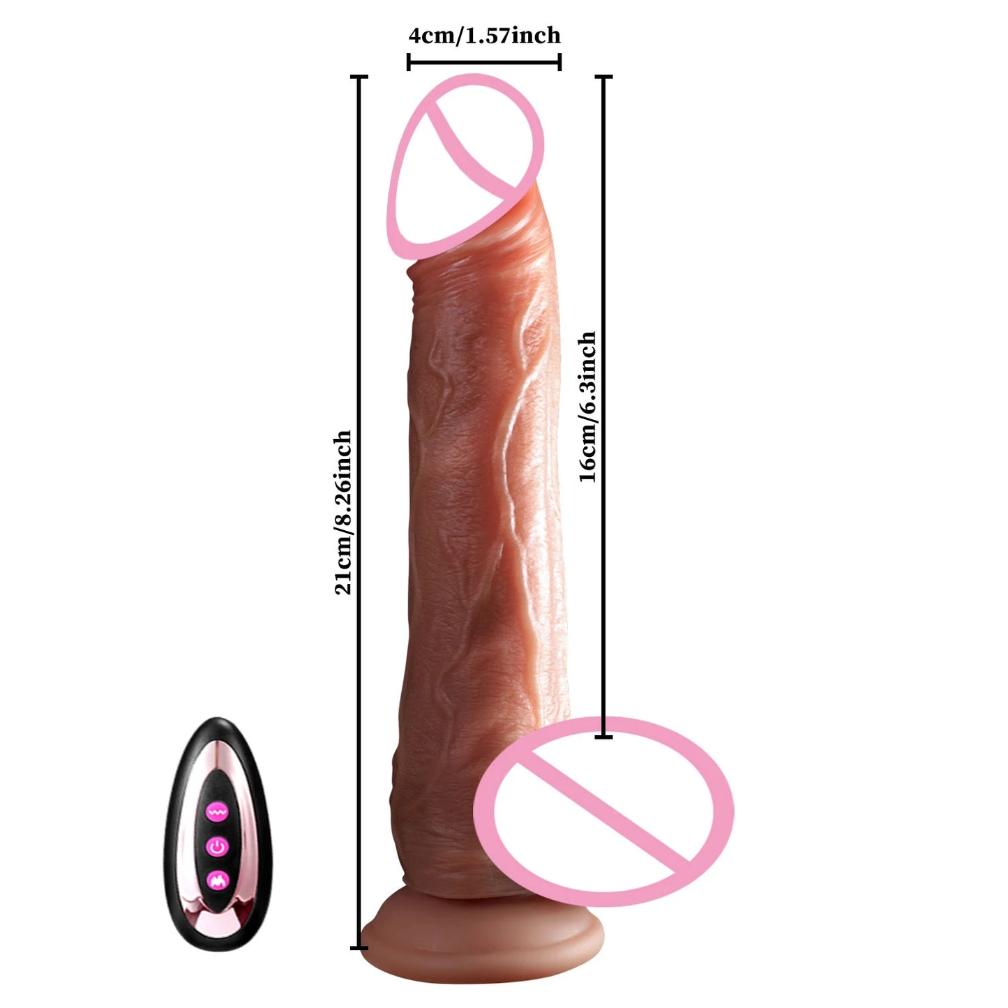 Black Heating Realistic Dildo for G-Spot Massage