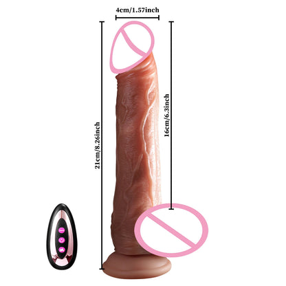 Black Heating Realistic Dildo for G-Spot Massage