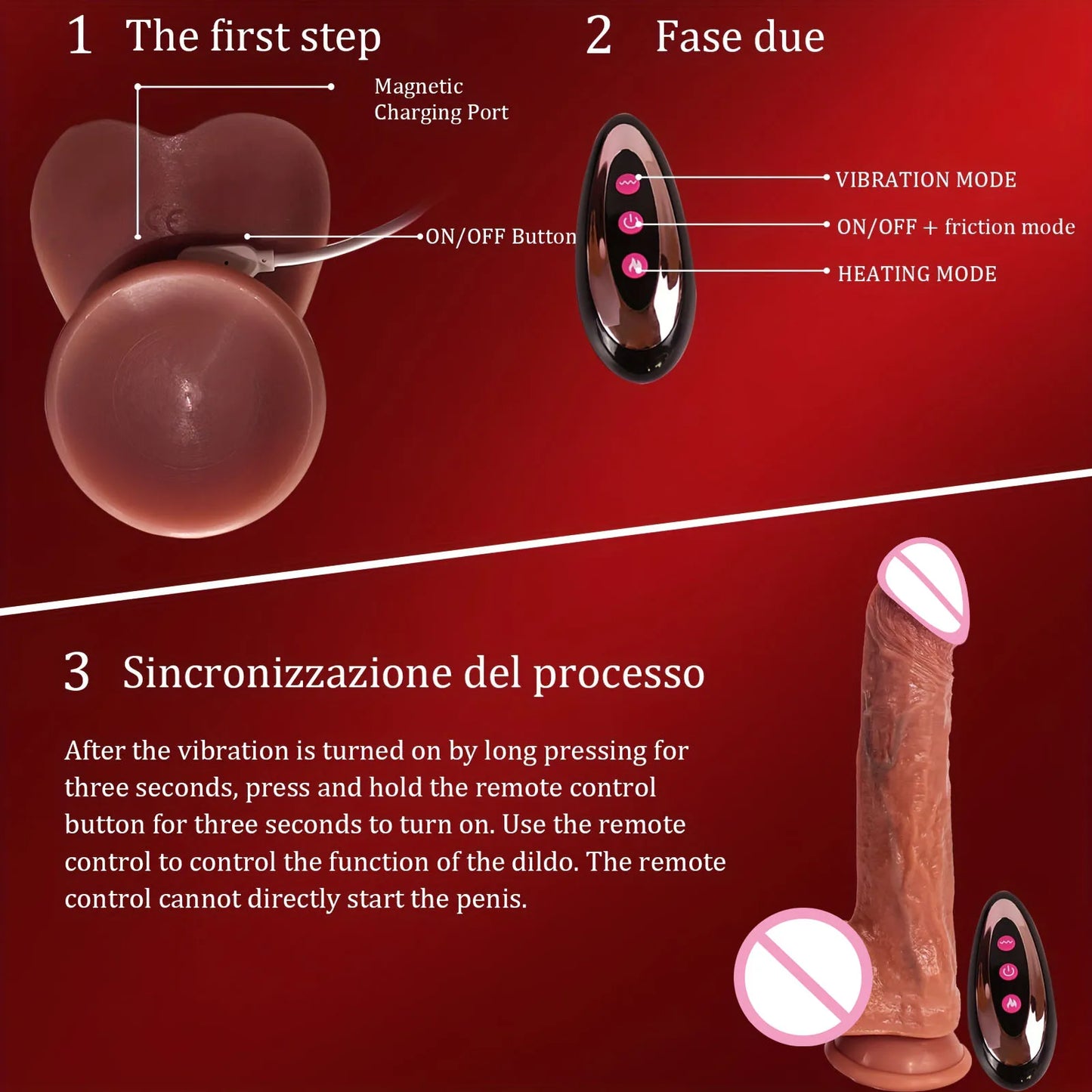 Telescopic Thrusting Realistic Dildo with Suction Cup