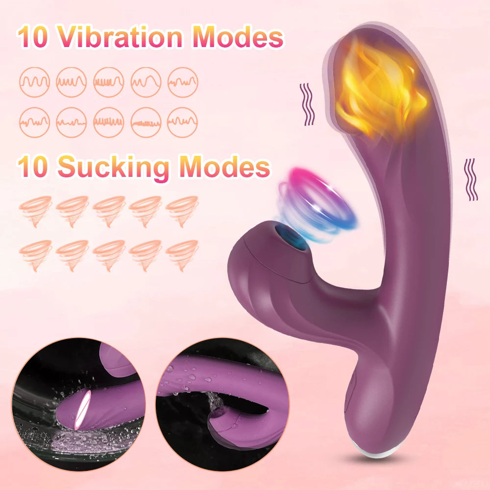 Heating Clitoral Sucker with G-Spot Vibration & Suction