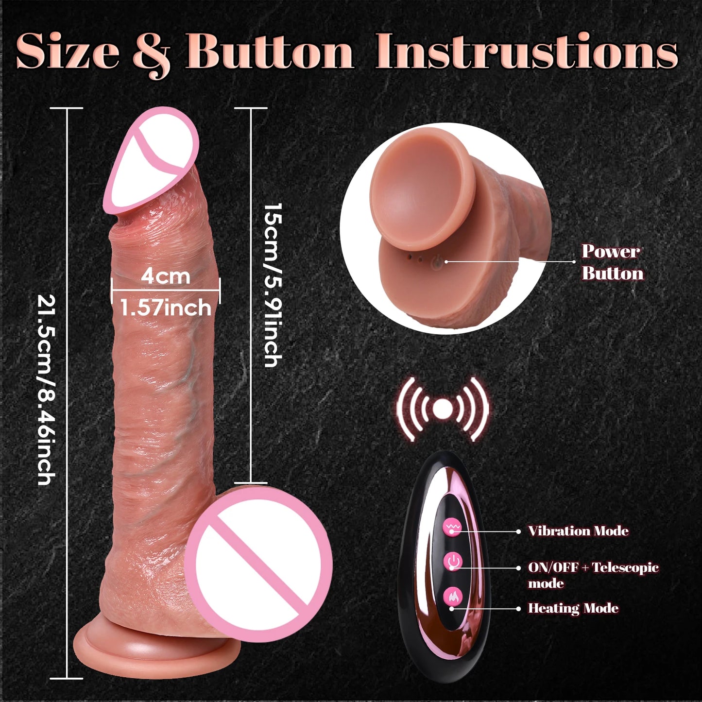 Big Heating Thrusting Dildo for G-Spot & Anal
