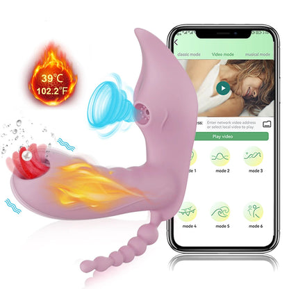 Bluetooth APP-Controlled 3-in-1 Dildo & Clit Sucker