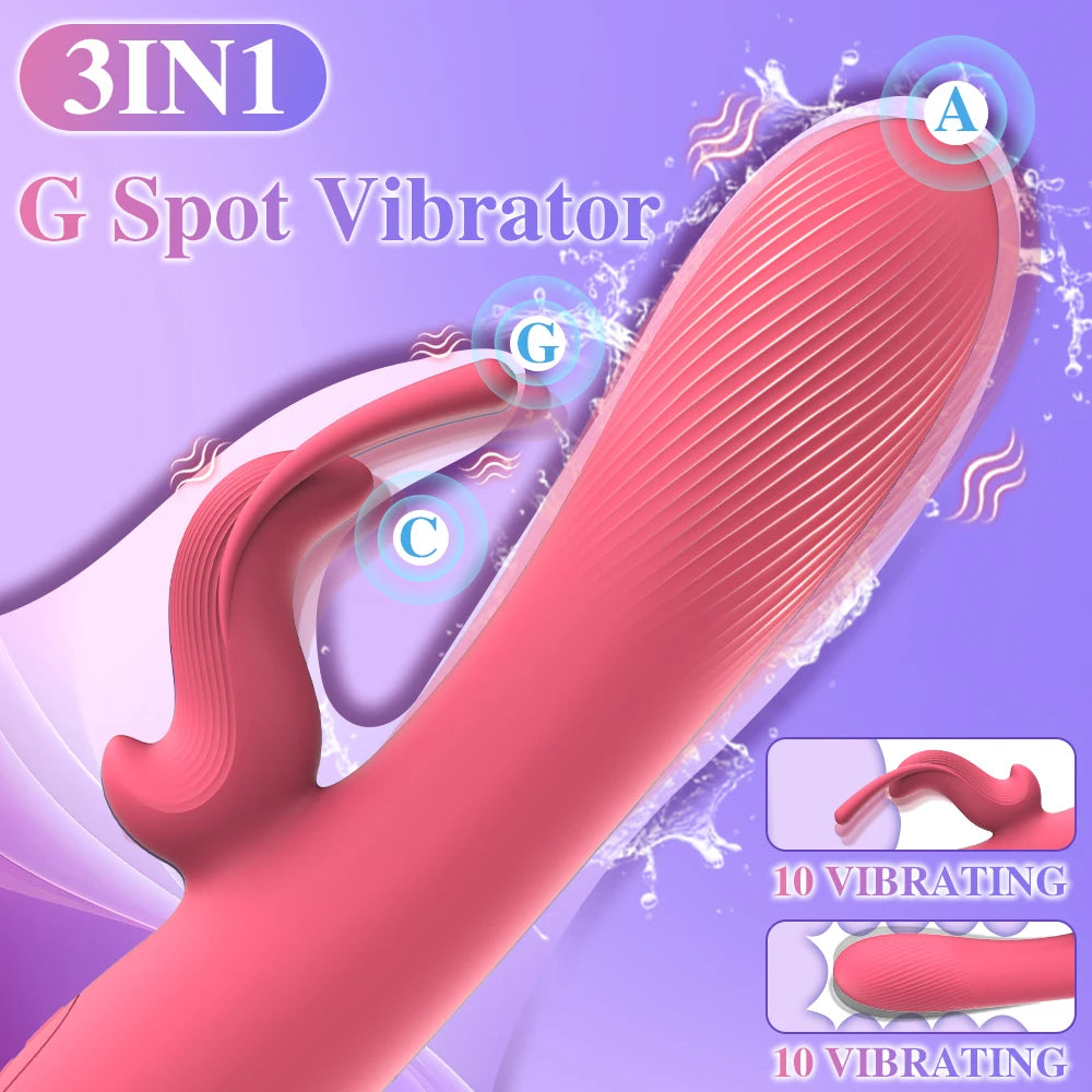 Powerful Rabbit Vibrator: Dual G-Spot & Clitoral Dildo