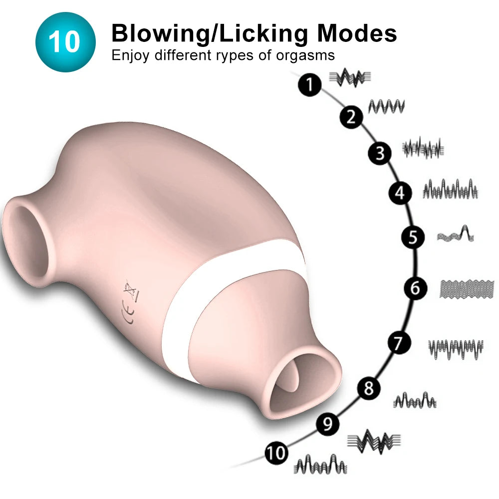  SparkleMini dual-action stimulator featuring 10
powerful air-pulse blowing modes and 10 rhythmic licking
patterns for customizable pleasure.
