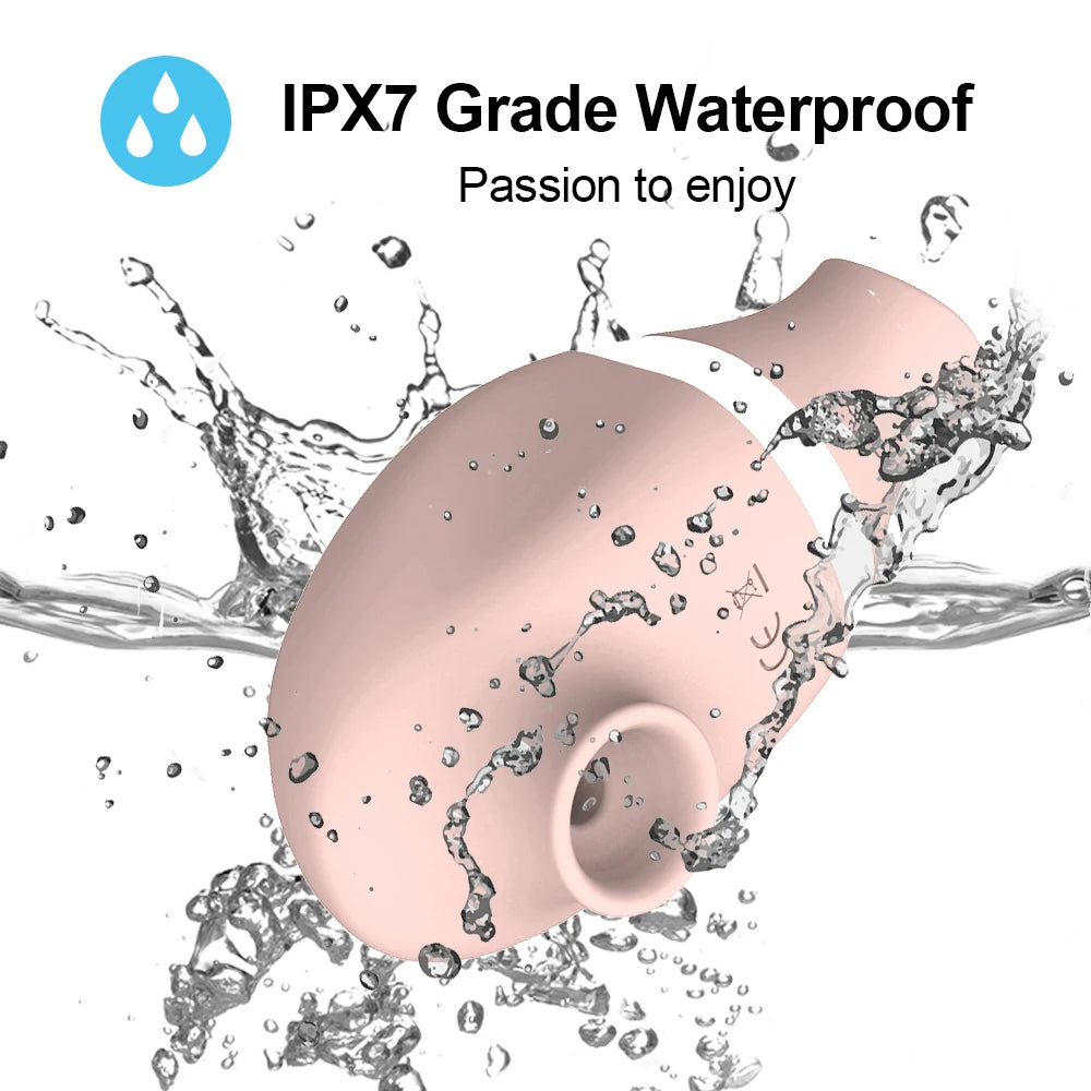  Waterproof $parkleMini portable massager being used
in a bathtub,fully submersible clitoral suction toy.