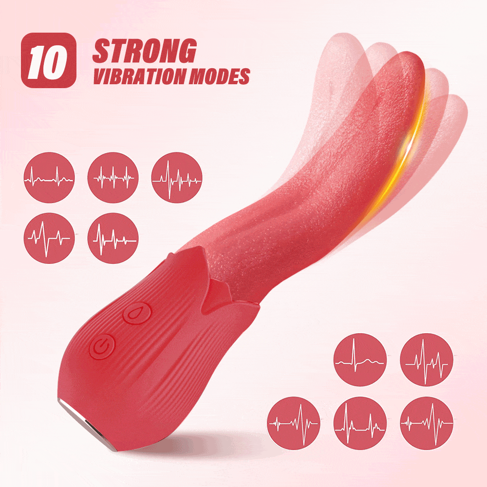 20-Frequency Rose Toy with Realistic Tongue-Licking Sensation